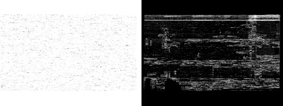 A chaotic digital noise texture featuring horizontal lines Stock-Illustration