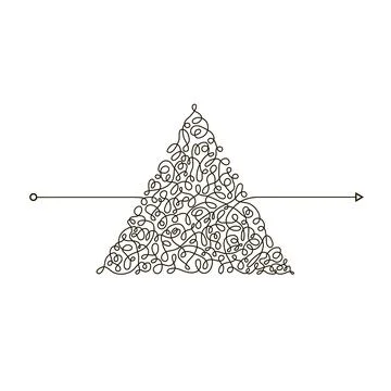 Chaotic Doodle. Thread Clew Knot. Insane Messy Line. Complicated Clew Way Stock Illustration