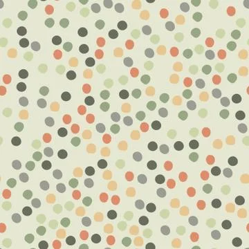 Chaotic dots seamless pattern on green background. Circle shapes wallpaper. Stock Illustration