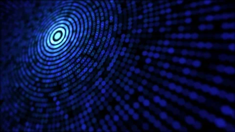 Chaotic Flashing Circle Lights Animation - Loop Blue Stock Footage 83650791