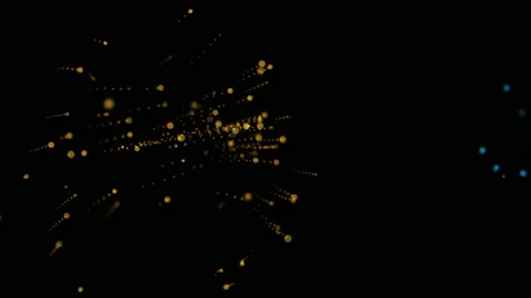 The chaotic flow of golden particles. Stock Footage 131176124