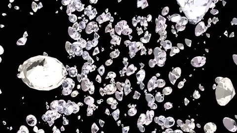 Chaotic flying diamonds - 4K Stock Footage 234331406
