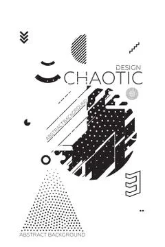 Chaotic Geometric Abstract Background Stock Illustration