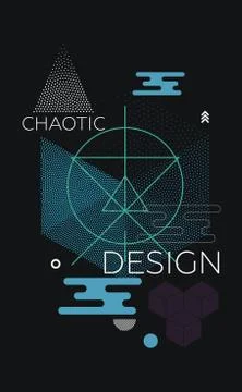 Chaotic Geometric Abstract Background Stock Illustration