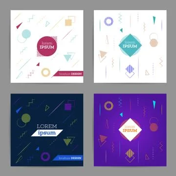 Chaotic geometric backgrounds set Stock Illustration