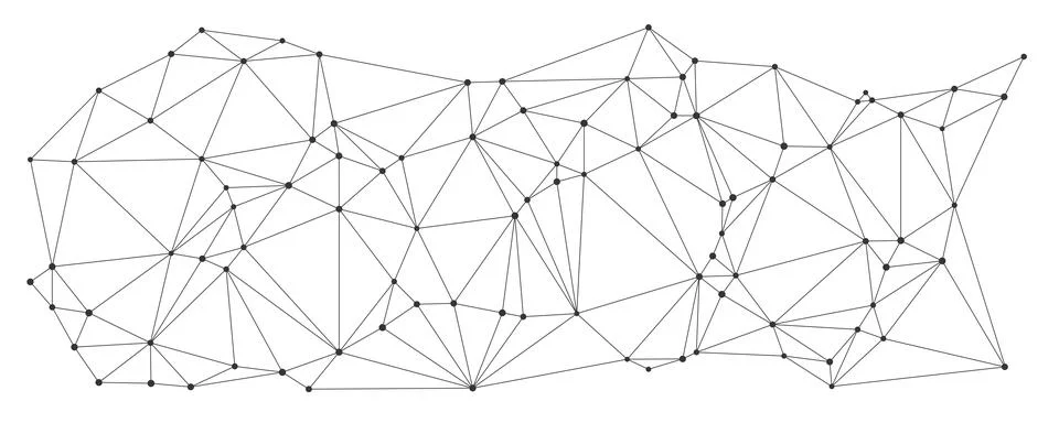 Chaotic Geometric Network Polygon Mesh Lines Stock Illustration