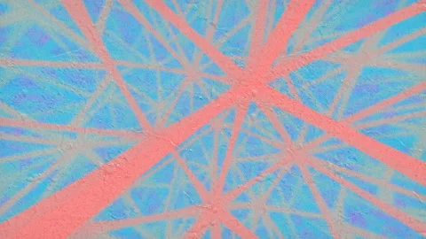 Chaotic geometric pattern of moving multi colored lines 3d render loop animation Stock Footage 202241429