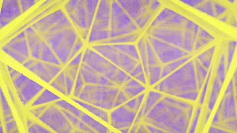 Chaotic geometric pattern of moving yellow lines. 3d rendering loop animation 4K Stock Footage 201841832