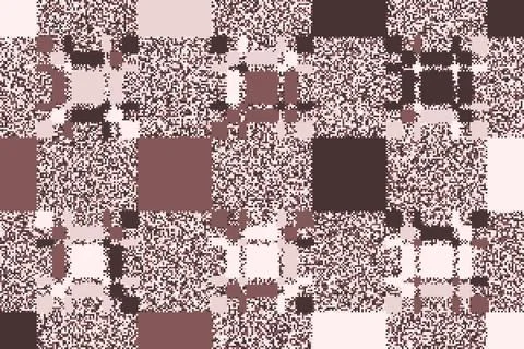 Chaotic glitch background with overlapping stripes and scattered squares. R.. Stock Illustration