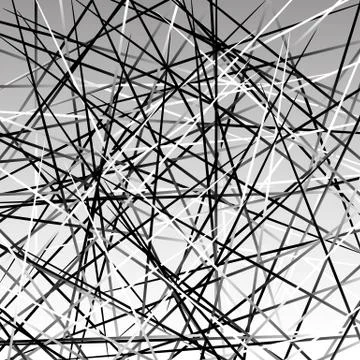 Chaotic grayscale lines texture. Abstract geometric illustration Stock Illustration