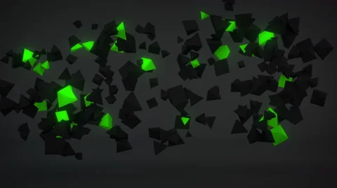 Chaotic Green particles abstract 3D render seamless loop 4k UHD (3840x2160) Stock Footage 64953744