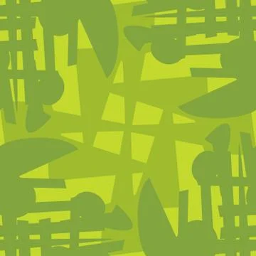 Chaotic Green Seamless Patterns Stock Illustration