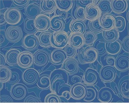 Chaotic grey abstract patterns on a blue background Stock Illustration