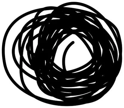 Chaotic hand drawn scribble sketch circle isolated Stock Illustration