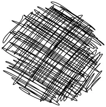 Chaotic hand drawn scribble sketch circle isolated Stock Illustration