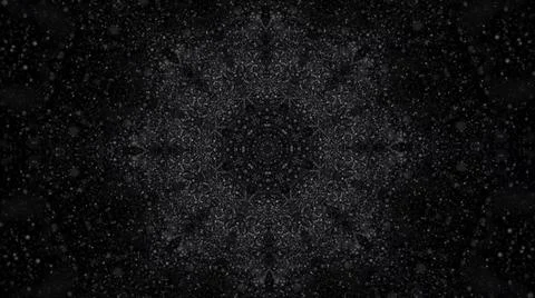 Chaotic hypnotizing white patterns and particles rapidly moving in kaleidoscope Stock Illustration