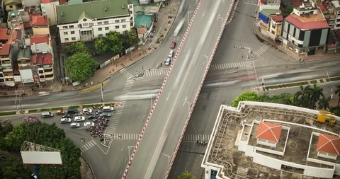 Chaotic Intersection In Hanoi Vietnam Time Lapse 動画素材 87678810
