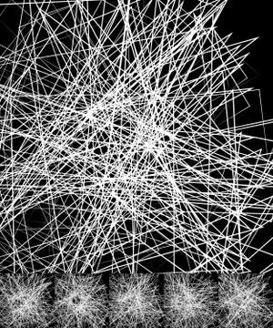 Chaotic irregular, random, scattered lines artistic geometric image Stock Illustration