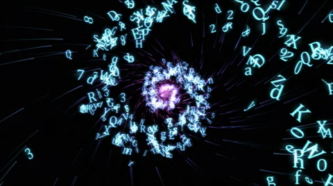 Chaotic Letter Spiral - Loop Blue 4K Stock Footage 41179132