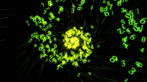 Chaotic Letter Spiral - Loop Green 4K Stock Footage 41285435