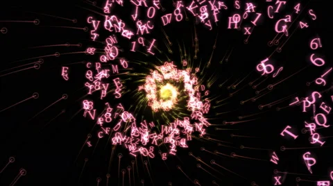 Chaotic Letter Spiral - Loop Red 4K Stock Footage 41190253