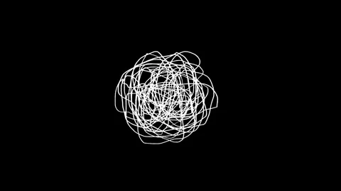 Chaotic line, Doodle chaotic scribble, insane tangled hand drawn element Stock Footage 307173189