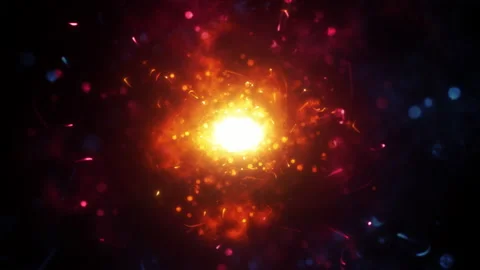 Chaotic Magic Galaxy Background Orange Blue Stock Footage 158816451
