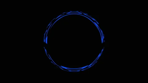 Chaotic movement of blue curved lines. Isolated geometric shape of a circle on a 스톡 동영상 160655336