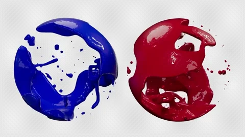 Chaotic movement of colored water inside a bal Stock Footage 279316429