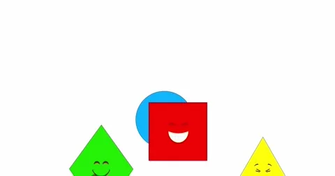 Chaotic movement of geometric shapes, circle, square, rhombus, triangle. Stock Footage 221123842