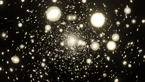 Chaotic movement of glowing balls Stock Footage 232294855