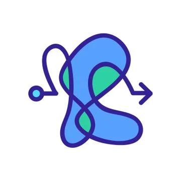 Chaotic movement icon vector outline illustration Illustrazione stock