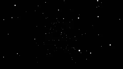 Chaotic movement of round particles on a black background Video stock 123017406