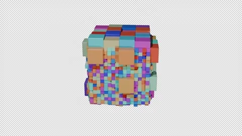 Chaotic Movement of Shiny Cubes. Stock Footage 281548421