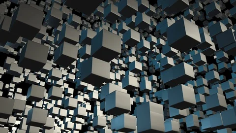 Chaotic movement of simple squares. The concept of techno minimalism. Stock Footage 125688187
