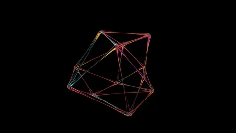 Chaotic moving of abstract low polygons solid. 스톡 동영상 128792161
