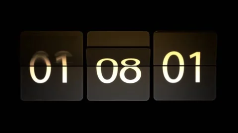 Chaotic moving clock. Clocks are set at 01:00 starting a new countdown. Stock Footage 63040438