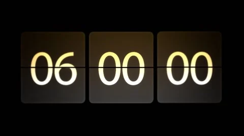 Chaotic moving clock. Clocks are set at 06:00 start a new countdown. Video stock 63040509