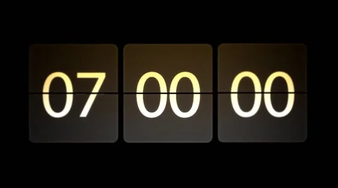 Chaotic moving clock. Clocks are set at 07:00 start a new countdown. Video stock 63040515