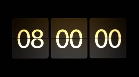 Chaotic moving clock. Clocks are set at 08:00 start a new countdown. Stock Footage 63040525