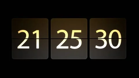Chaotic moving clock. Clocks are set at 22:00:00 begins the countdown Video stock 65401554