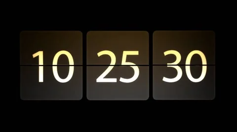 Chaotic moving clock. Clocks are set at 11:00:00 begins the countdown Video stock 65401900