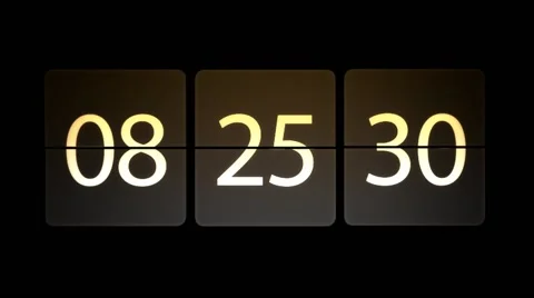 Chaotic moving clock. Clocks are set at 09:00:00 begins the countdown Stock Footage 65402028