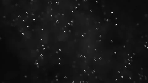 Chaotic moving pattern of bubble isolated on black background Stock Footage 238046936