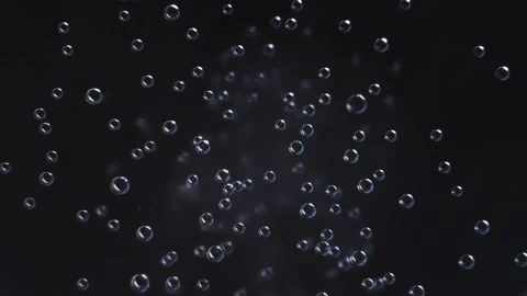 Chaotic moving pattern of bubble isolated on black background Stock Footage 238046938