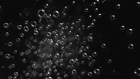 Chaotic moving pattern of bubble isolated on black background Stock Footage 238875649