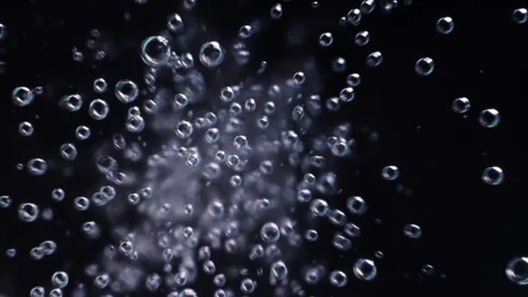 Chaotic moving pattern of bubble isolated on black background Stock Footage 243171906