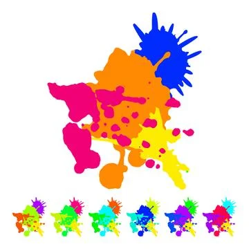 Chaotic paint splatters cartoon vector graphic Stock Illustration