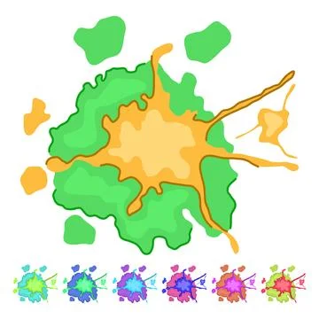 Chaotic paint splatters vector cartoon graphic Stock Illustration