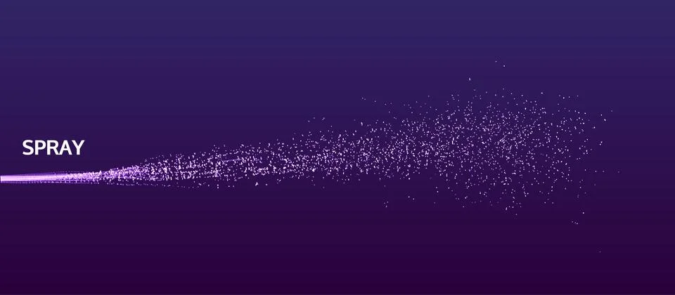 Chaotic particles in empty space. Dynamic background. Vector illustartion. Stock Illustration